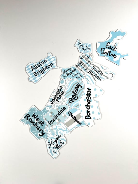 Boston City Souvenir Magnet - Classic Magnets, Rubber, Topographical Design, Made In USA