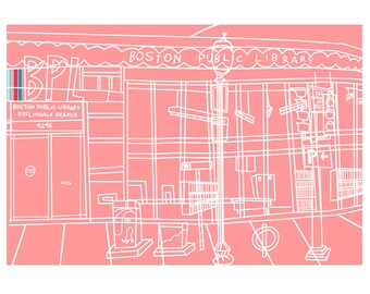 roslindale - boston public library print