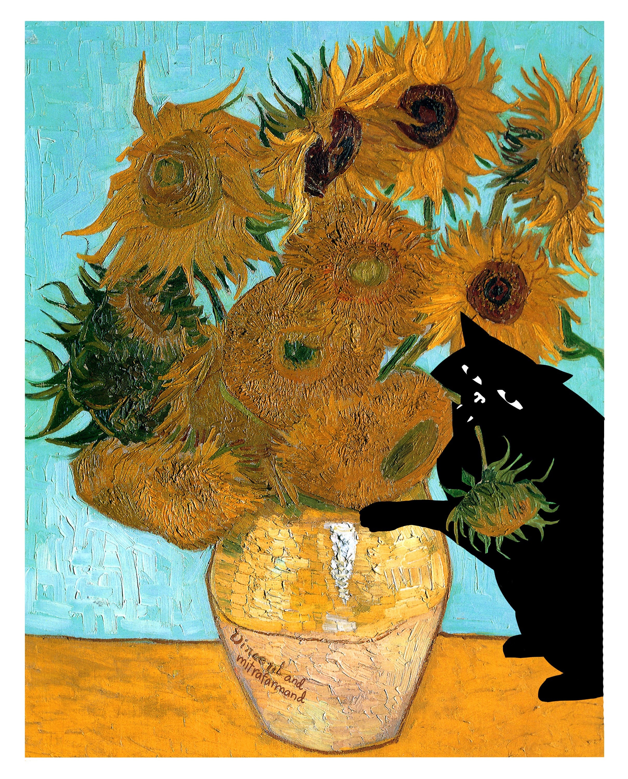 Tournesols Van Gogh Analyse Impression 8 x 10 de tournesols de chat et de van gogh fleurs - Etsy France