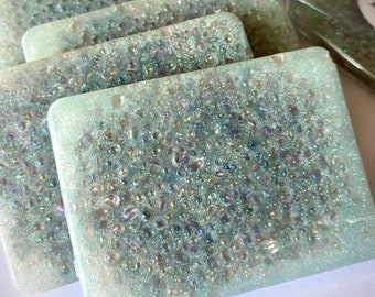 Pad de cueillette de galets de verre Fidget Pick Palette Toy - Texture scintillante de galets de cristal à choisir, excaver et peler