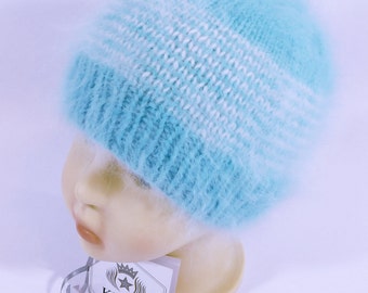 Hand Knitted, KFGK Original Design, Combed French Angora for a Baby Girl!