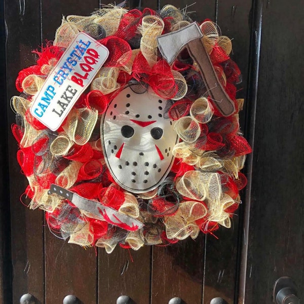 Camp Crystal Lake Wreath Etsy