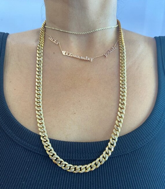 18KYG Italian Cuban Link Chain