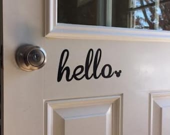 Mickey Mouse Door Hello Decal / Disney Decal