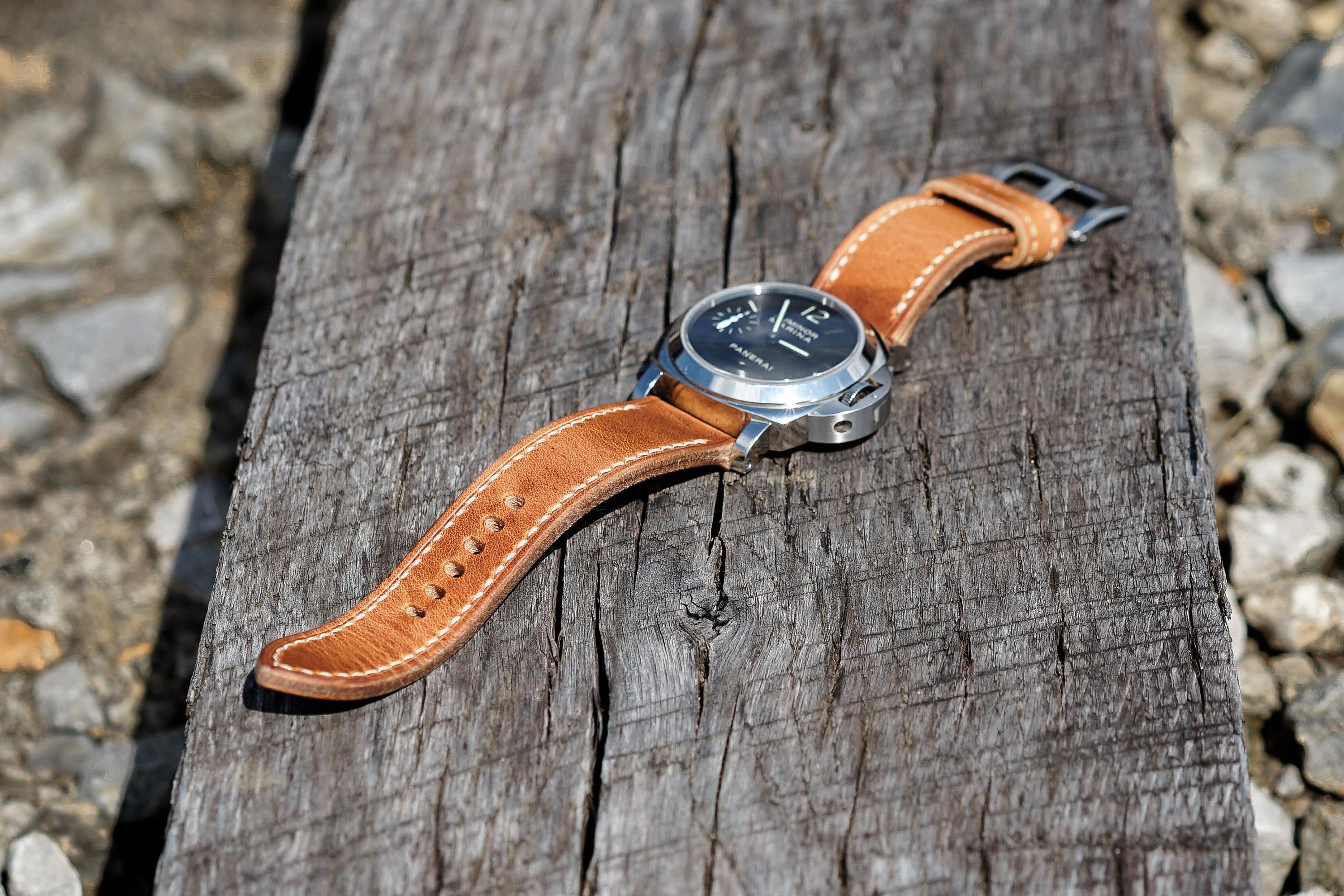 22mm, 24mm Orange Ostrich Leather Watch Strap for Panerai 24mm