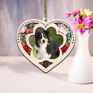Personalized Dog Memorial Suncatcher, Custom Dog Suncatcher, Loss of Pet Dog Ornament, Dog Suncatcher Window, Dog Memorial Gift, Dog Lovers zdjęcie 6