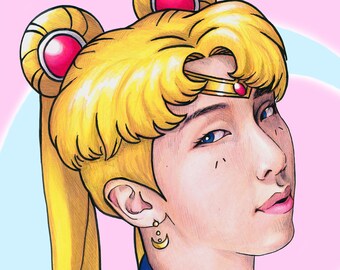 Kim Namjoon / RM / Sailor Moon / BTS / Bangtan / Portrait / Print / fanart