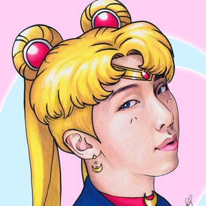Kim Namjoon / RM / Sailor Moon / BTS / Bangtan / Portrait / Print / fanart