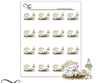 Gardening Winnie Planner Sticker Sheet | Functional Stickers | Garden Lover Gift