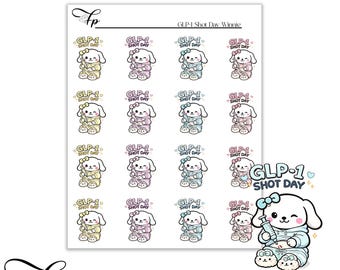 GLP-1 Shot Day Winnie Planner Sticker Sheet | Functional Stickers | Weight Loss Journey Gift