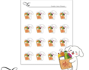 Trader Joe's Winnie Planner Sticker Sheet | Functional Stickers | Grocery Lover Gift