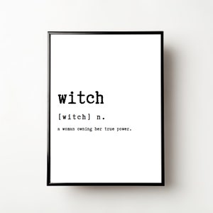 Witch Definition Print | Witch Definition Wall Art | Witch Digital Print | Digital Download | Home Decor | Printable Wall Art | Spiritual