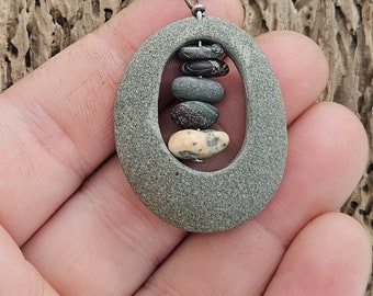 Cairn necklace, stacked necklace, stone pendant, rock necklace, stone jewerly, rock jewelry, eco friendly, cairn stack, stacked rocks, cairn