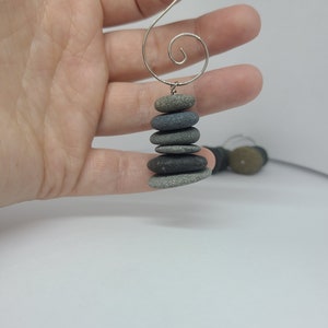 Cairn stack Christmas ornament, cairn stack ornament, beach ornaments, cairn Christmas tree,cairn stone stack, Christmas tree,Christmas gift image 1
