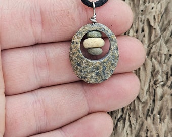 Cairn necklace, stacked necklace, stone pendant, rock necklace, stone jewerly, rock jewelry, eco friendly, cairn stack, stacked rocks, cairn