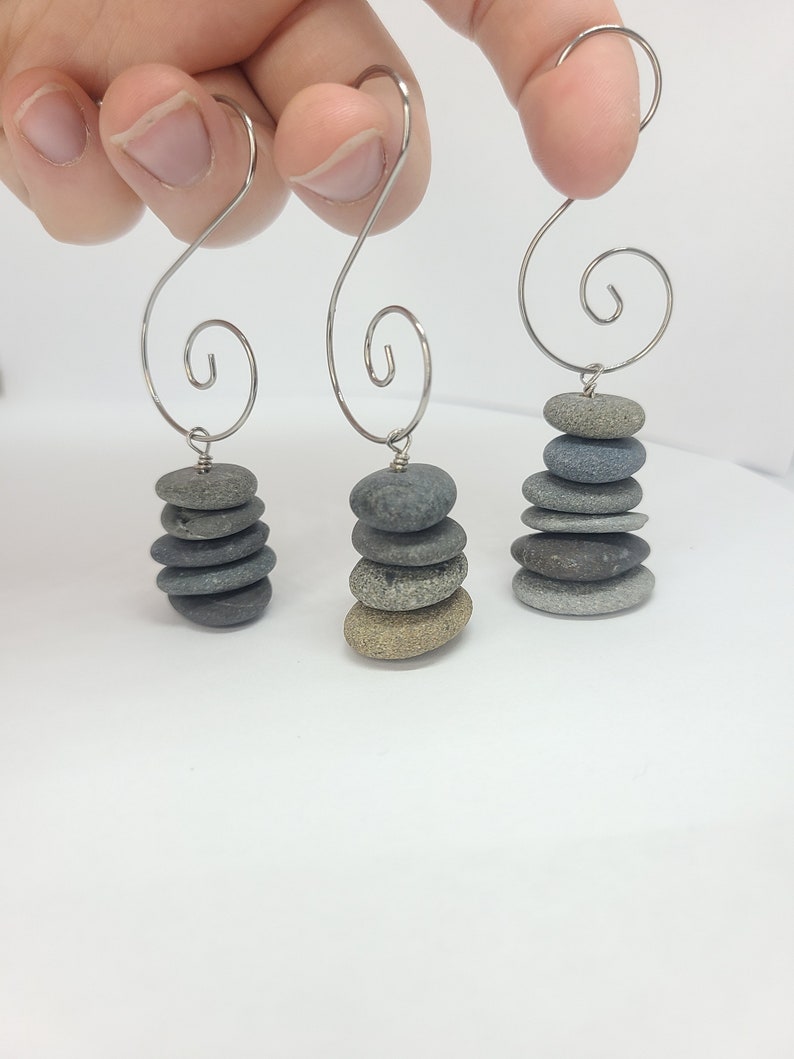 Cairn stack Christmas ornament, cairn stack ornament, beach ornaments, cairn Christmas tree,cairn stone stack, Christmas tree,Christmas gift image 9