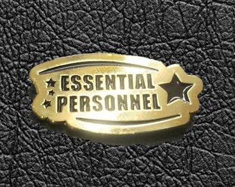 Personnel essentiel - Épingle en émail doré