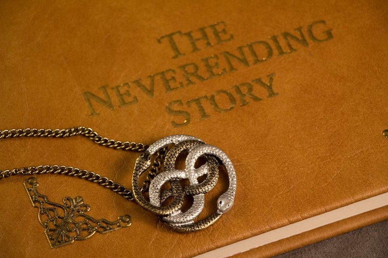 Auryn Necklace Pendant Gold & Silver Inspired by The Neverending Story image 2