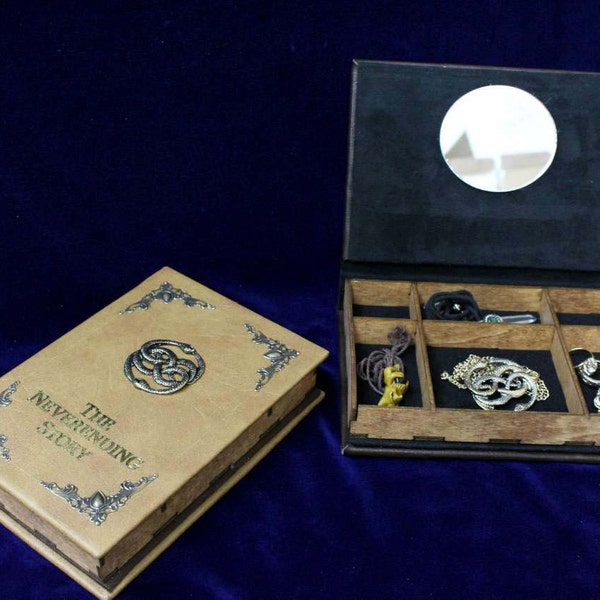 The Neverending Story Jewelry Box - Hollow Book Replica Box (geïnspireerd door The Neverending Story)
