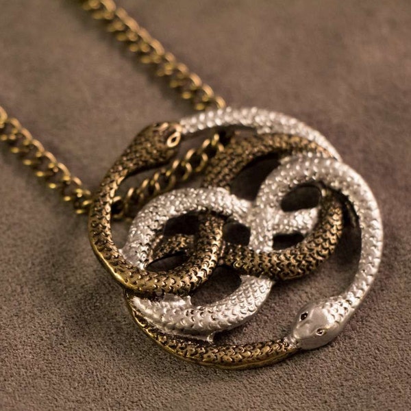 Collana con ciondolo Auryn in oro e argento (ispirata a La storia infinita)