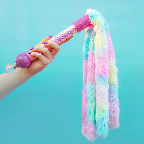 The Fluffzilla Deluxe - a BDSM flogger worthy of a unicorn princess