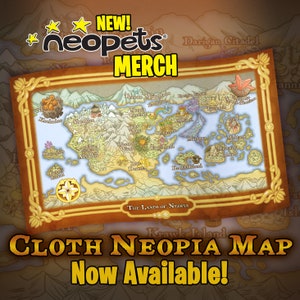 Neopets – Cloth Map Lands of Neopia (Officially Licensed)
