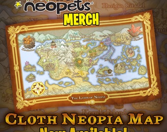 Neopets – Cloth Map Lands of Neopia (Officially Licensed)