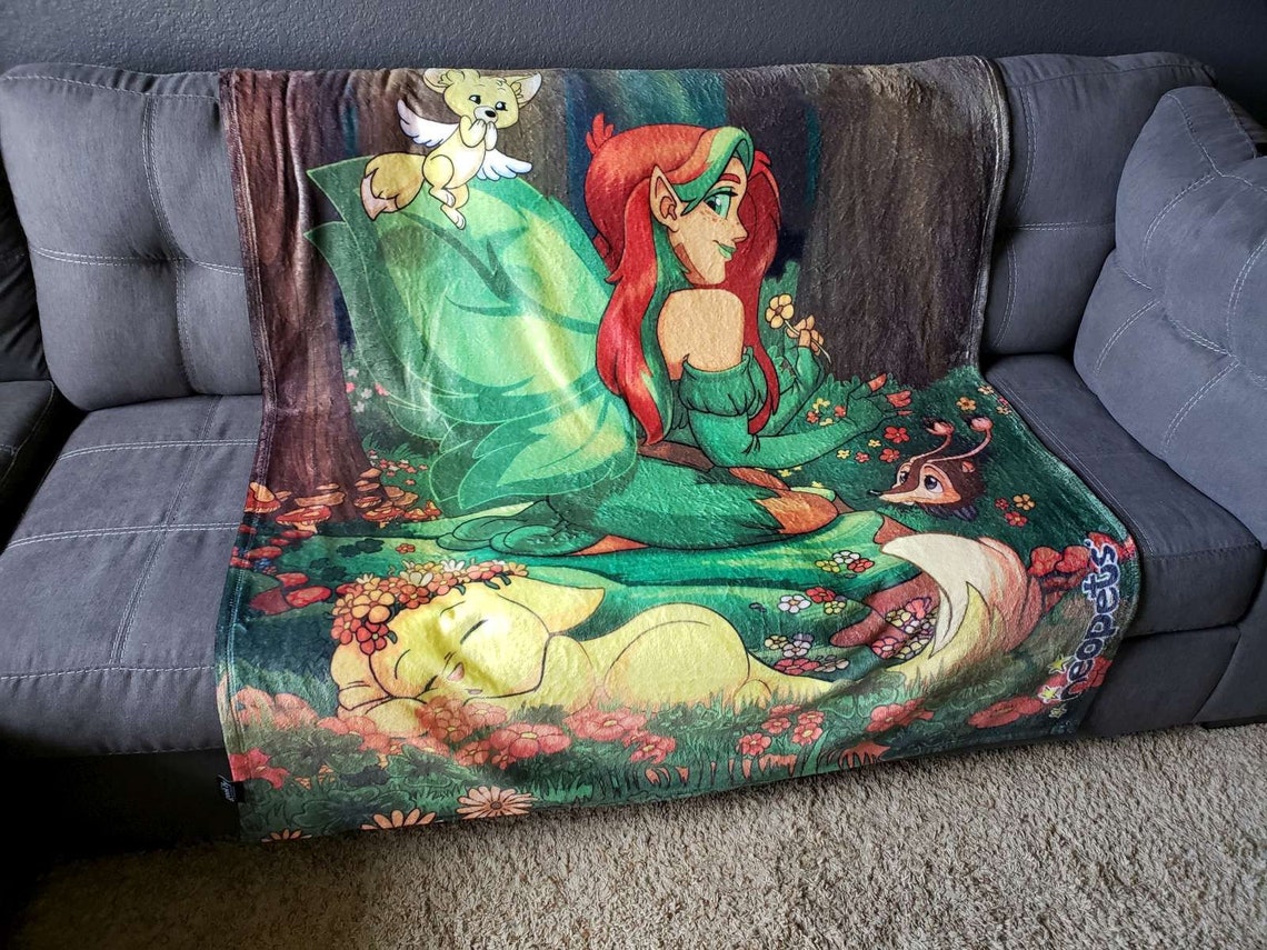 Neopets Illusens Glade Fleece Blanket officially Licensed Etsy