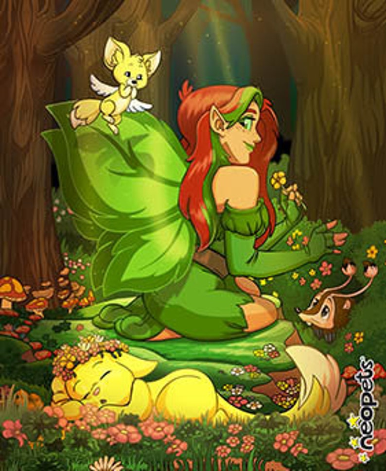 Neopets Illusens Glade Fleece Blanket officially Licensed Etsy