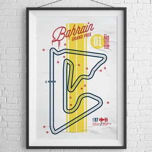 Formula 1 Racetrack downloadable poster: Bahrain track