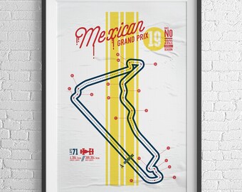 Formula 1 Racetrack downloadable poster: Mexican track
