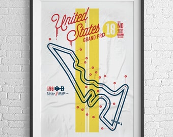 Formula 1 Racetrack downloadable poster: United States track