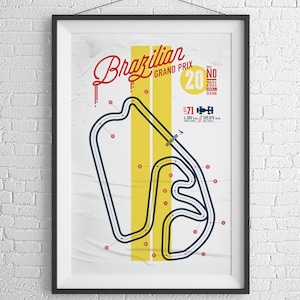 Formula 1 Racetrack downloadable poster: Brazilian track