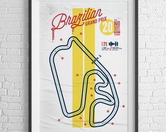 Formula 1 Racetrack downloadable poster: Brazilian track