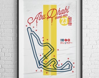 Formula 1 Racetrack downloadable poster: Abu Dhabi track