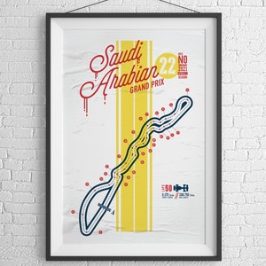 Formula 1 Racetrack downloadable poster: Saudi Arabian track
