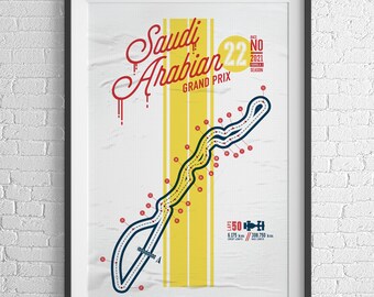 Formula 1 Racetrack downloadable poster: Saudi Arabian track