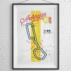 Formula 1 Racetrack downloadable poster: Azerbaijan track