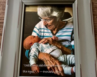 Marco de fotos de cristal para abuelos