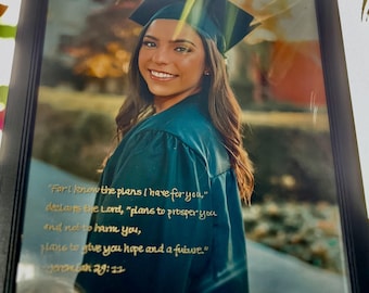 Marco de fotos de vidrio para graduados