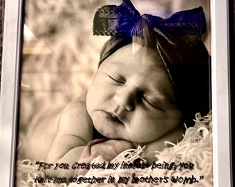 Marco de fotos de vidrio "Dios me tejió"