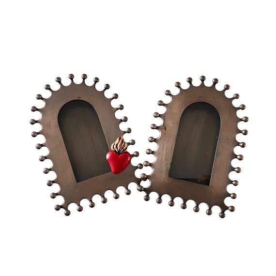 Mexican Tin NICHO, Shadowbox Frame with/without Sacred Heart Magnet