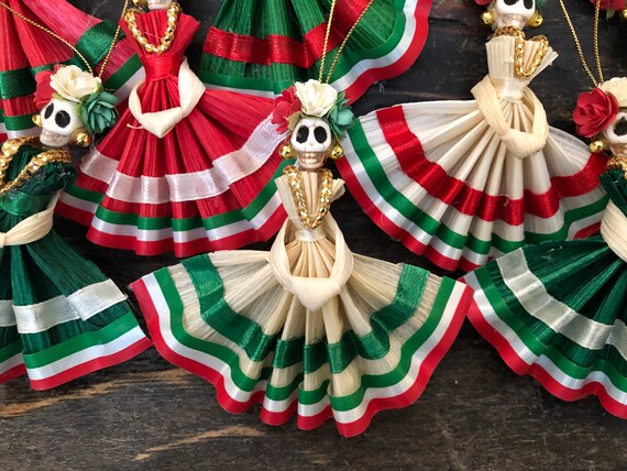FRIDA Mexicana Catrina Ornaments/Magnets SET Day of the Dead Mexican Christmas Decorations, Party Favors