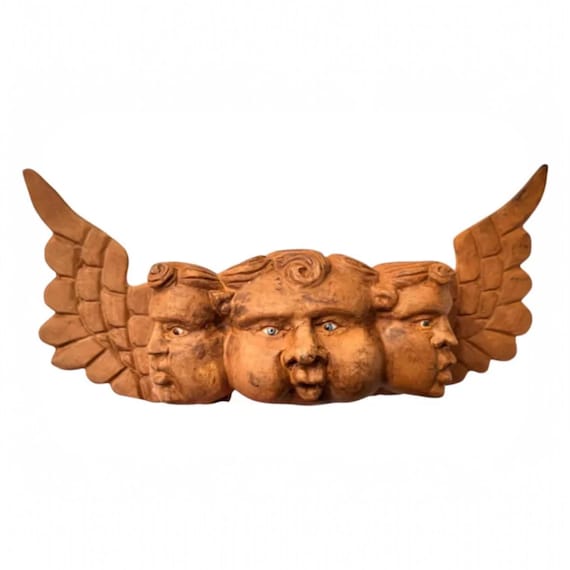 Mexican Wood ANGEL, Three Faces Cherub, Cacheton LG