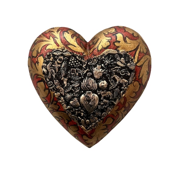 MILAGROS Heart, Mexican ExVotos Corazon, Sacred Heart