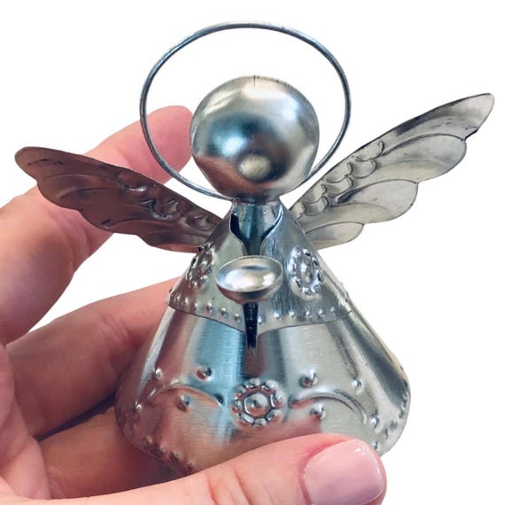 Tin ANGEL ORNAMENTS Set, Mexican Christmas Ornaments, Party Favors, Mexico Xmas