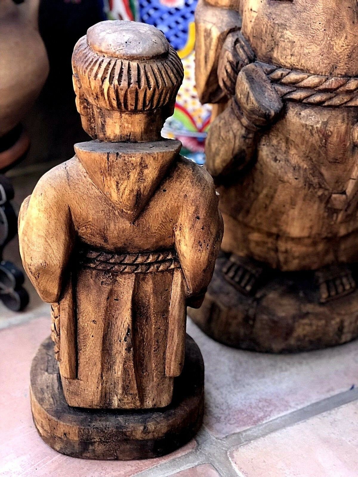 Carved Wood SAN PASQUAL Figurine, Patron Saint of Cooks Chefs Kitchens