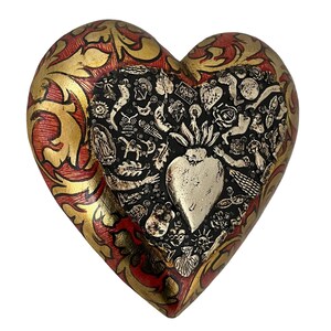 MILAGROS Heart, Mexican ExVotos Sacred Heart, LARGE
