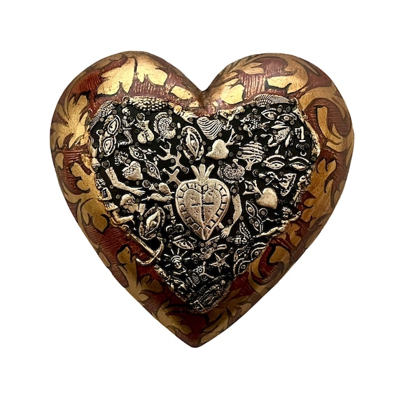 MILAGROS Heart, Mexican ExVotos Corazon, Sacred Heart