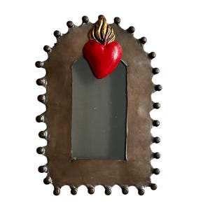 Mexican Tin NICHO, Sacred Heart Magnet Frame, WITH or WITHOUT Heart